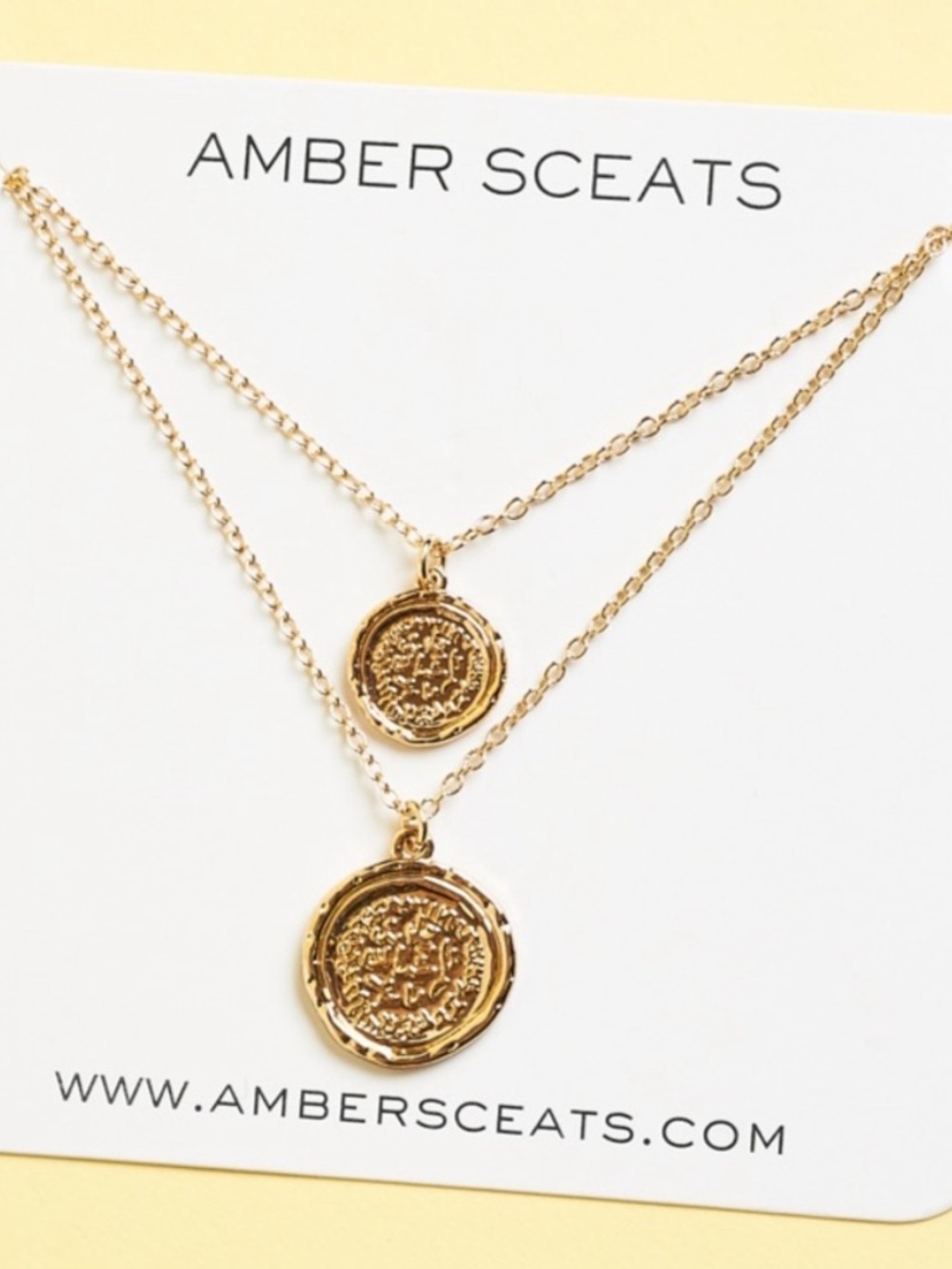Amber Sceats Double Coin Pendant Necklace